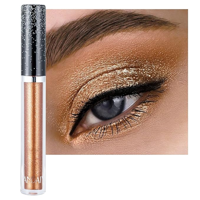 Glitter-Eyeshadows, Liquid Eyeshadows, Long-lasting Metals-Gloss-Sparkling Silver, Gold High-pigmented Colorful Glitter-Eye-Shadows(05#)