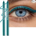 2 PCS Teal Eyeliner Pencil, Cream Gel Waterline Eyeliner Smooth Waterproof Lasting Bold High-Pigmented Blue Green Matte Eye Liner Pen Eyeshadow Makeup for Women with Sharpener