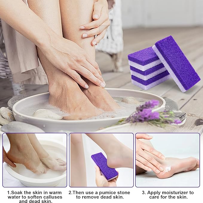 Pumice Stone for Feet 4 Pack Foot Pumice Stone Foot Pumice Stone for Dead Skin Double Sided Pedicure Tools for Feet Pumice Stone for Feet Callus Remover for Feet and Heels