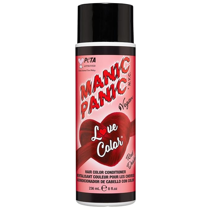 MANIC PANIC Warm Vibrant Red Color Depositing Conditioner - Love Color Hair Conditioner Keeps Hair Vibrant, Nourished & Refreshed - Formulated with Shea Butter & Quinoa - Red Desire (8oz)
