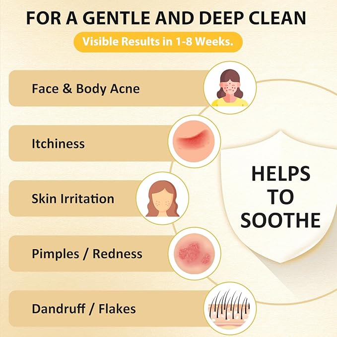 Bee & Flower Sulfur Soap Liquid Shampoo & Body Wash - Daily Head to Toe Skin Care Product for Men and Women - 10.8 Fl Oz - Pack of 1
