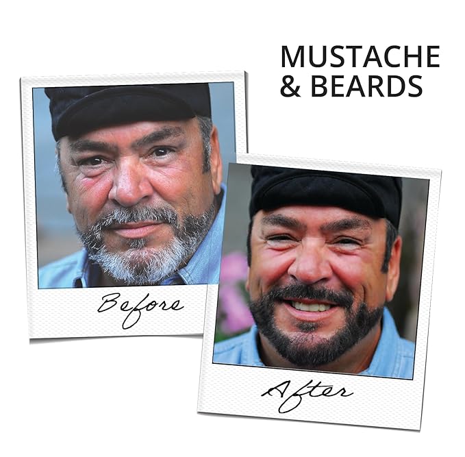 Root touch up hair mascara temporary cover conceal gray roots hair lines eyebrows mens mustache and beards Light-Brown