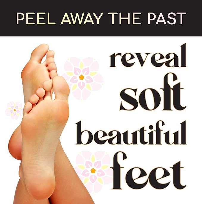 Prescia Foot Peel Mask - For Cracked Heels, Dead Skin & Calluses - Baby Soft Feet, Smooth Skin, Removes & Repairs Rough Heels, Dry Toe Skin - Exfoliating Peeling Natural Treatment - Crescena