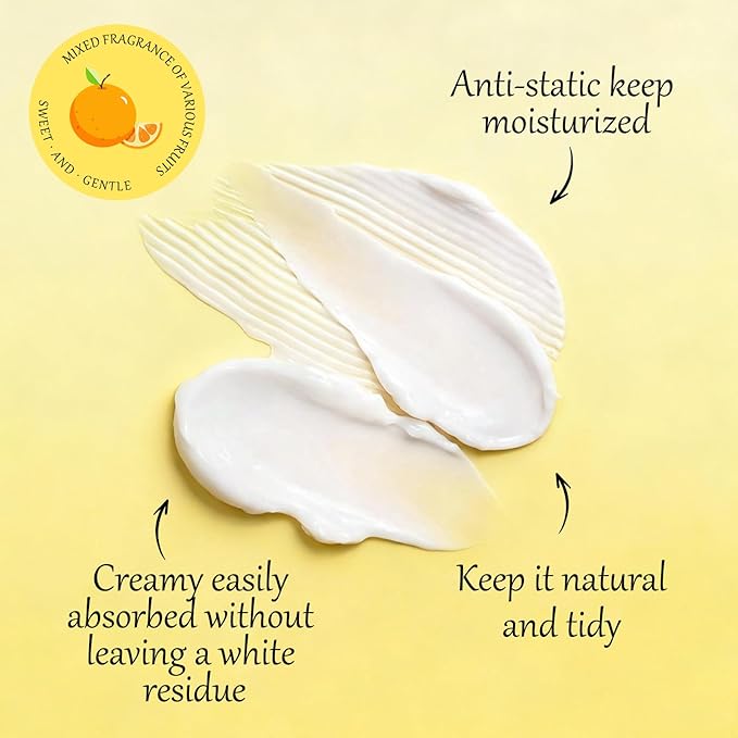 FUNAN Cactus Fruit 3-in-1 Styling Cream with Taming Wand for Flyaways, Styling Cream for Hair, Frizz Control, Edge Styling, Slick Back Hair Products for All Hair Types, Non-Greasy(yello, pack of 1)
