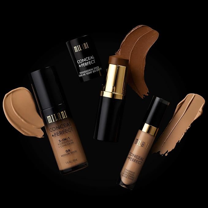 Milani Conceal + Perfect 2-in-1 Foundation + Concealer for a Flawless Complexion, Under Eye Corrector, Cover Redness and Imperfections, Waterproof and Sweatproof - 00BB-Nude