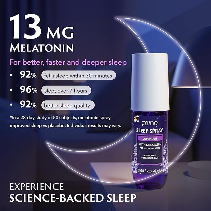 Lavender Sleep Spray with Melatonin - Relaxing Father Gifts – Natural Pillow Mist for Sleep, Calming Bed Spray for Adults, Gifts for Teen Girls and Women
