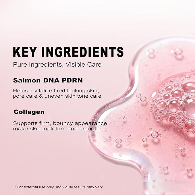 4-Pack Salmon DNA (PDRN) Pink Collagen Jelly Mask - Soothing & Hydrating Gel Face Mask for Sensitive Skin, Korean Skincare
