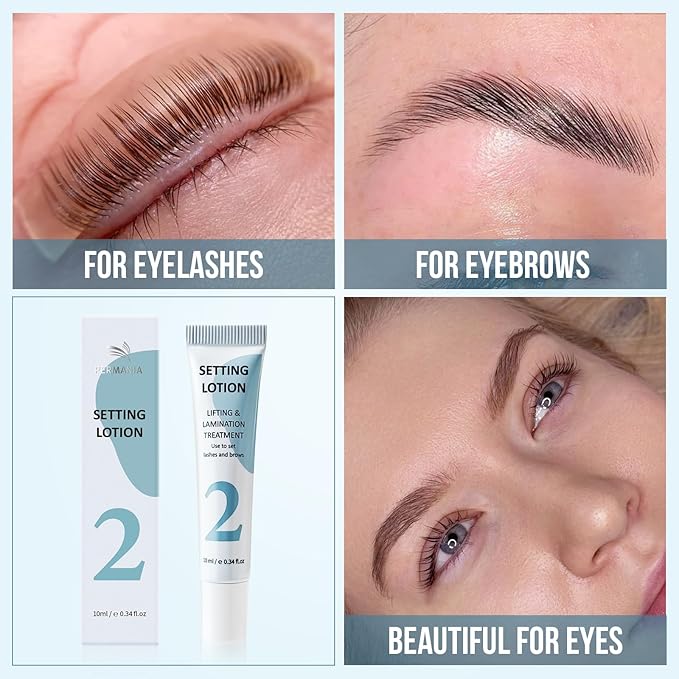 PERMANIA Setting Lotion, 10 ml Tube Design Salon Grade for Lash Lift and Brow Lamination Beauty Treatments (only setting lotion)