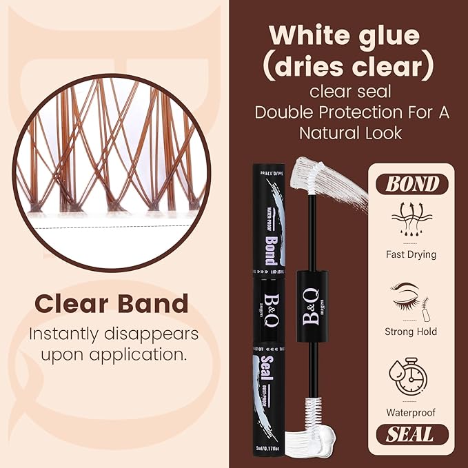B&Q Brown Lash Clusters Kit Natural Mochalash Clusters 06, Wispy Eyelash Clusters Kit C-Curl Cluster Eyelash Extensions 8-16mm Brown Lash Eyelashes Kit for Fair/Dark Hair(Mochalash 06 Set)