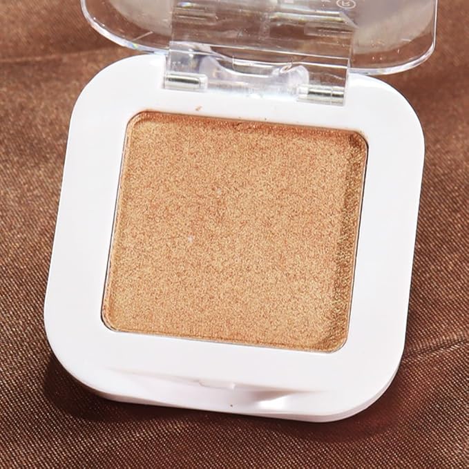 Gold Eye Shadow Palette Single Makeup for Older Women, Gold Bronze Copper Brown Shimmer Glitter Sparkly Metallic Cream Eyeshadow Palette, Brightener High Pigment Monochrome Mini Eyeshadow