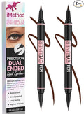 iMethod Liquid Eyeliner - Waterproof Eyeliner 2-in-1 Dual-Ended Eye Liner with Precise Brush-Tip and Thick Tip, Black Liquid Liner Pen, Matte Finish, Long Lasting, Smudge-proof, Brown, 2 Pack