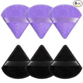 Pimoys 6 Pieces Powder Puff Face Soft Triangle for Loose and Body Powder, Velour Makeup Blender Sponge Set Setting Powder Puff Beauty Makeup Tools