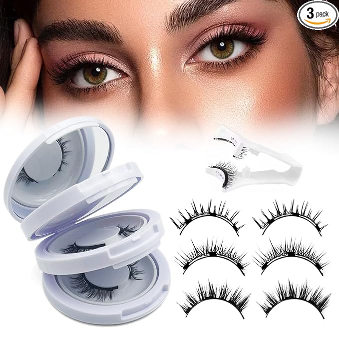 Meylora Magnetic Lashes,2026 New Magnetic Eyelashes with Applicator Natural Look,No Glue Needed Reusable Eyelashes Kit for Women(02+03+06)