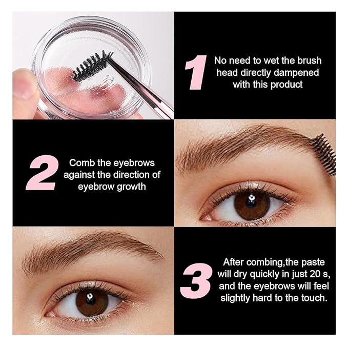 VIOLA HOUSE Brow Styling Wax, Eyebrow Soap, Long-lasting Waterproof Eye Brow Gel, 4D Feathery Eyebrow Soap Kit With Brush-0.49oz