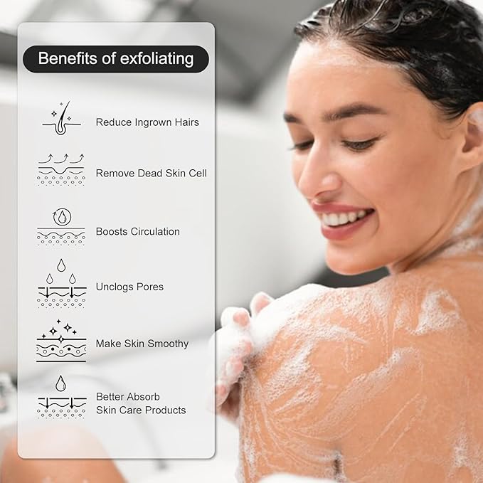 Exfoliating Glove, Korean Exfoliating Mitt Body Scrubber, Viscose Fiber Bath Shower Scrub Gloves, Dead Skin Remover for Body, Skin Care Tools for Smoother Skin, Self-Tan Prep & Removal, Blue