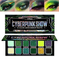 Afflano Multichrome Green Eyeshadow Palette, Color-Shifting Emerald Green Glitter Eyeshadow Pallet, Yellow Lime Teal Chrome Eye Shadow Palette for Women Blue Brown Eyes Makeup Party Daily Goth Look