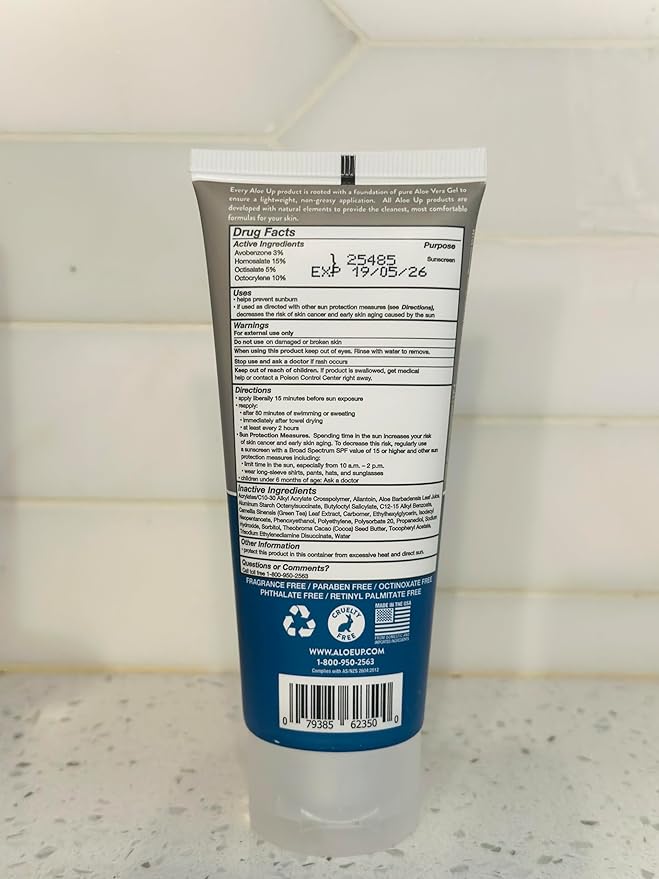 Aloe Up Sport Sunscreen Body Lotion SPF 50 – Broad Spectrum Sunblock With Aloe Vera Gel – Non-Greasy, Skin Sun Protection, No White Cast – Reef Friendly Sunscreen – Fragrance-Free – 6 Oz, 2-Pack