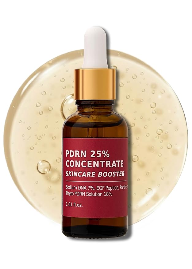 Salmon DNA PDRN 250,000 ppm Concentrate Skincare Booster - Microneedling Serum w/EGF Peptide & PDRN 25% Growth Factor - Anti-Aging Face Serum with Panthenol 1 Fl Oz Korean Skincare