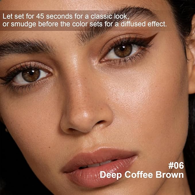Deep Brown Coffee Eyeliner Pencil,Smudge-proof Waterproof Long Lasting Eye Liner, High-Pigmented Smooth Creamy Formula for Mature Women, Eyes Makeup Pen Includes Sharpener-#6Deep Brown Coffee