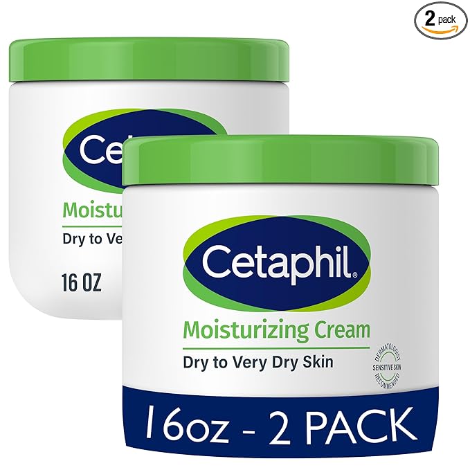 Cetaphil Face & Body Moisturizer, Hydrating Moisturizing Cream for Dry to Very Dry, Sensitive Skin, NEW 16 oz 2 Pack, Fragrance Free, Non-Comedogenic, Non-Greasy