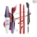 Burgundy Mascara and Eyeliner Set,5D Colored Mascara Volume and Length Waterproof,Natural Curling Lengthening,Suitable for Women Eye Makeup