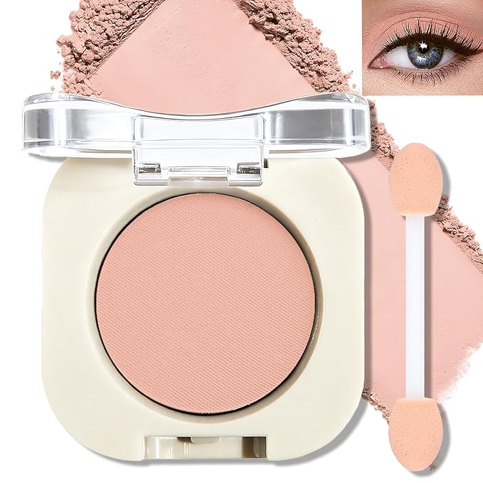 Nude Eyeshadow Palette, Single Eye Shadow High Pigment sombras para ojos Neutral Matte Eyeshadow Velvet Compact Pressed Powder Primer Lightweight Blendable for Daily Natural Eye Makeup