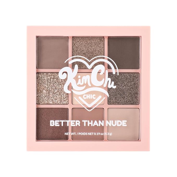 KimChiChic Beauty Better Than Nude Eyeshadow Palette; 9 Highly Pigmented Matte & Shimmer Shades; Long-Lasting, Blendable Neutrals for Natural & Glam Eye Looks; Cruelty-Free, Vegan, 02-Chic & Naked