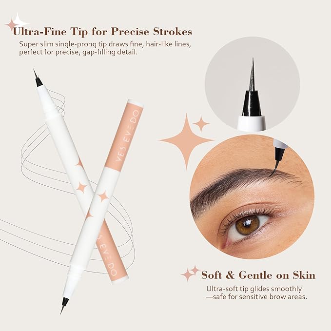Eyebrow Pencil Dark Brown, Ultra Fine Eyebrow Pencils for Women, Microblading Eyebrow Pencil for Women, Smudge-Free, Hair Like Stroke, 24H Long Wear YES.EYE DO (Midnight Espresso-Dark Brown)
