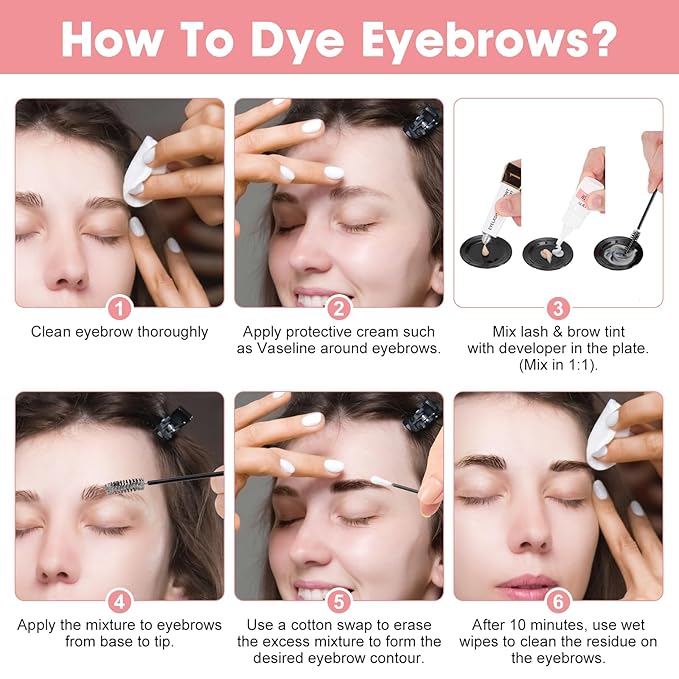 2-In-1 Eyebrow & Eyelash Color Kit - DIY Lash and Brow Tinting at Home, Professional Salon Quality Results, Long-Lasting Eyebrow Color for Natural Look, 7ml (Natural Black)