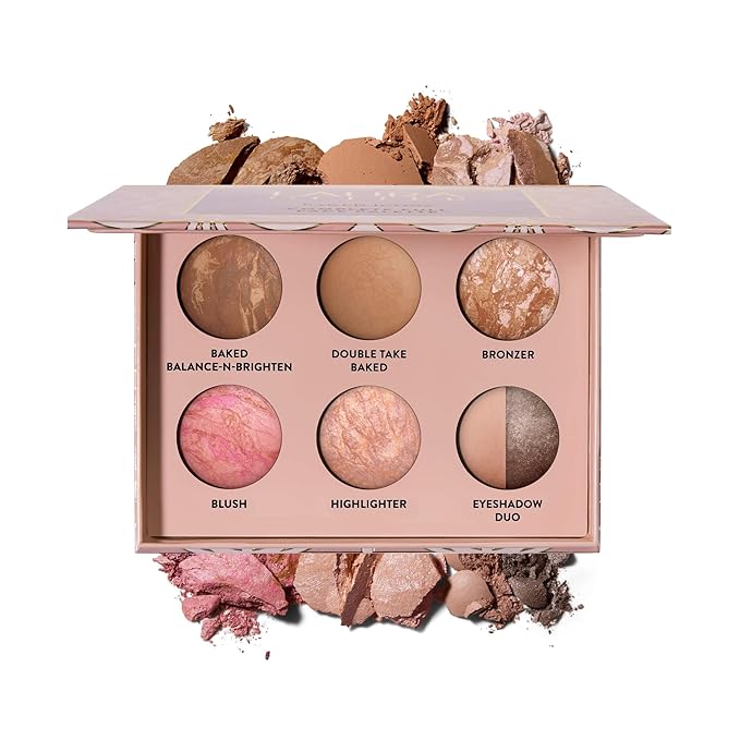 LAURA GELLER Baked Icons Complete Full Face Palette, Toffee | All-in-One Makeup Palette with Baked Foundations, Blush, Bronzer, Highlighter, Eyeshadows | Coverage for Mature Skin | Travel-Friendly