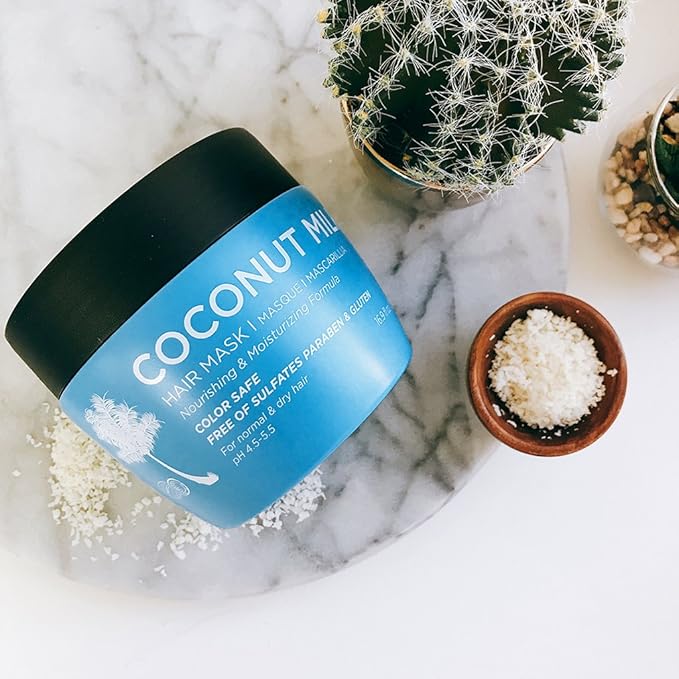 Luseta Coconut Milk Hair Mask 16.9 oz Hydrating Hair Treatment for Dry Damaged Hair – Deep Conditioner for Split Ends and Breakage, Intense Hydration at Home