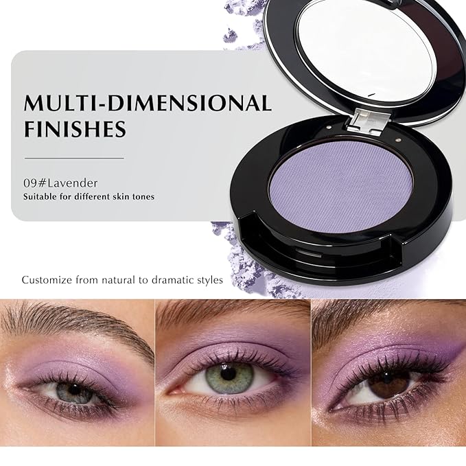 Lavender Matte Eyeshadow Palette, Mini Monochrome Eye Shadow for Older Women, Pigmented Neutral Eyeshadow Cream-to-Powder Compact sombras para ojos, Naturing-Looking Smooth Blendable Color