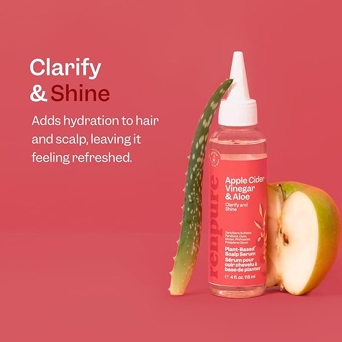 RENPURE,Scalp Serum Apple Cider Vinegar Clarify Shine,4 Fl Oz,(Pack of 2)