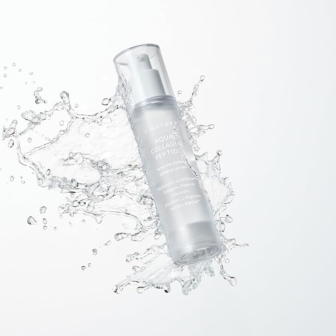 S.NATURE Aqua Collagen Peptide Triple Gel Essence, Firming & Hydrating Face Essence, Plumping and Calming Gel Serum with 8 Hyaluronic Acids, Adenosine, Oil-Free Korean Skincare