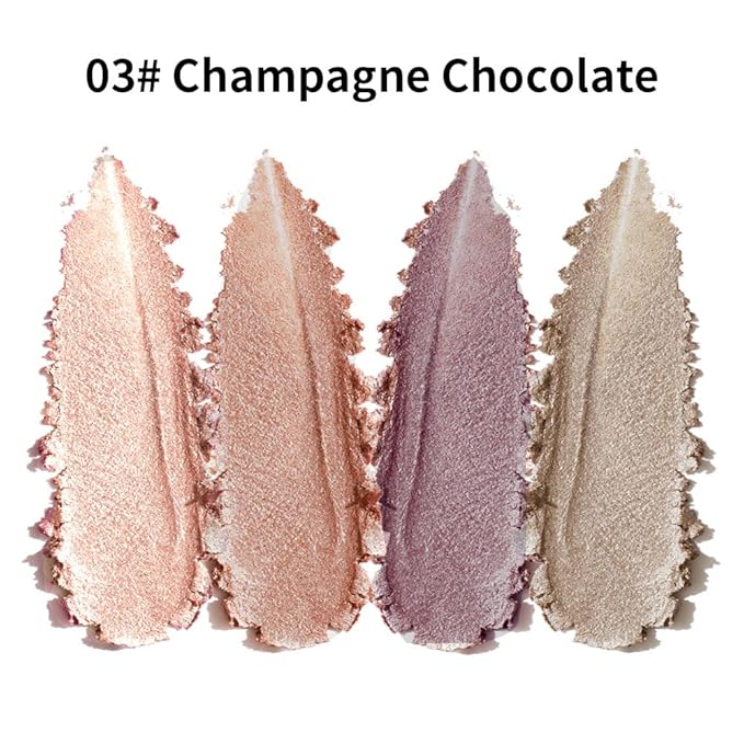Cool-Toned Shimmer & Glitter Eyeshadow Palette, Rose Mauve Copper Bronze Lavender Silver & Champagne Taupe Metallic Shades, High Pigment Blendable Mini Palette for Blue & Green Eyes, Soft Glam Makeup