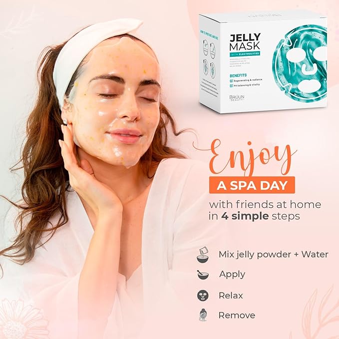 BRÜUN Jelly Mask Bundle of 24 Different Treatment Flavors - Spa Set of Rubber Peel off 30 Masks for Teenagers, Men and Women