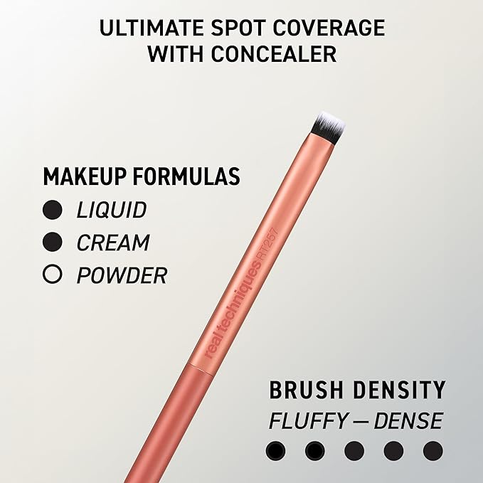 Real Techniques 4 Piece Face Base Makeup Brush Set, For Concealer, Foundation, Contour, & Setting Powder, Makeup Brushes For Blending & Buffing, & Sculpting, Travel Friendly, Gift Set, Cruelty-Free