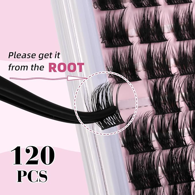 Uilulu Lash Clusters 10-18mm Natural Lashes Clusters D Curl False Eyelash Clusters DIY Eyelash Extensions Individual Cluster Lashes (U05 Lashes Only)