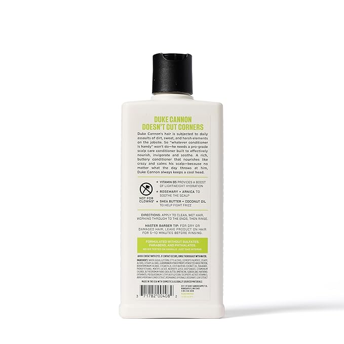 Duke Cannon Superior Grade Scalp Care Conditioner for Men, 14 oz – Vitamin B5 for Hydration, Rosemary & Arnica for Scalp Soothing, Shea Butter & Coconut Oil for Moisture, Sulfate-Free