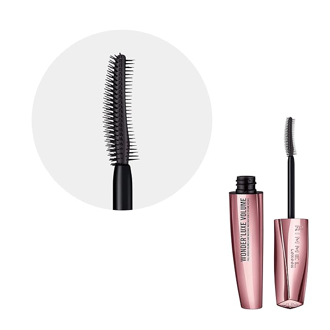 Rimmel London Wonder'Luxe Volume Mascara, Long-Wearing, Volumizing, Smudge-Proof, 001, Black, 0.08oz