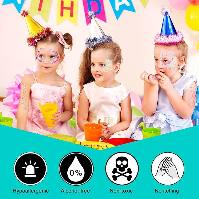 MEICOLY Chameleon Blue Hair Glitter,Holographic Chunky Face Glitter Gel,4th of July Outfits for Women, Patriotic Independence Day 4th of July Glitter Stick
