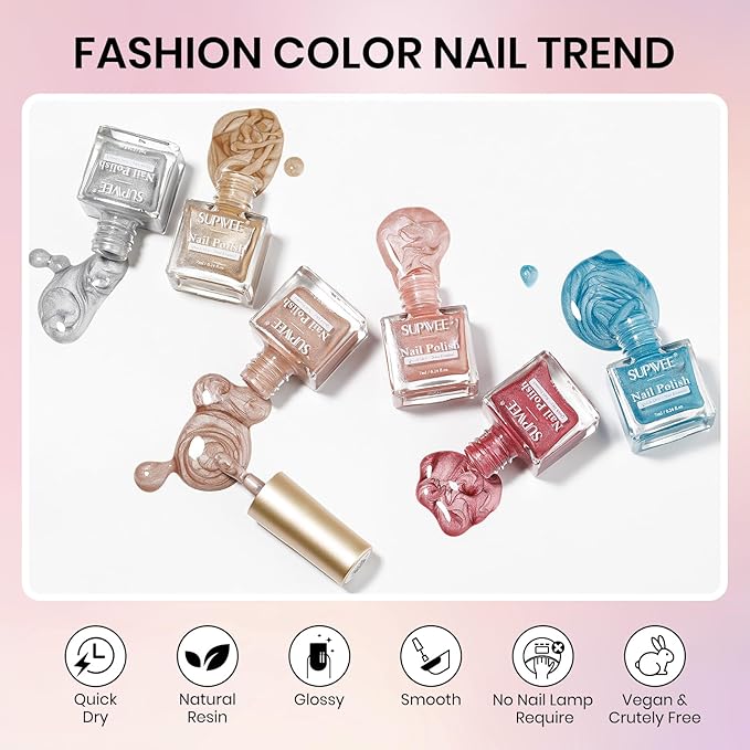 Cat Eye Nail Polish Non Gel, Quick Dry Magnetic Nail Polish Set with Magnet, Candy Cateye Nail Lacquer High Glossy DIY Salon Gift for Women Girl