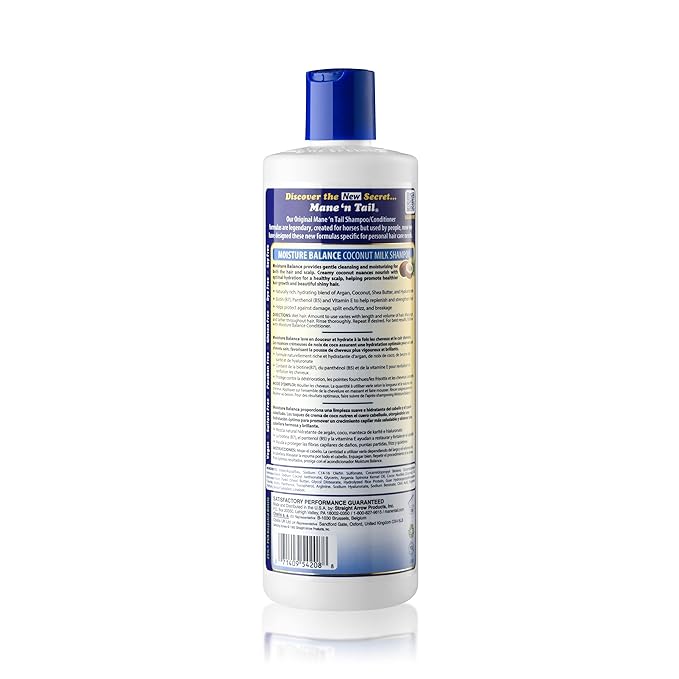 Mane 'n Tail Moisture Balance Shampoo with Coconut Milk & Biotin (20 Oz) | Sulfate-Free, Paraben-Free, Vegan Formula for Healthy Hair & Scalp