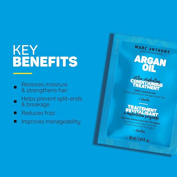 Marc Anthony Argan Oil Travel Size Mask Sachet Bundle, 3-pack