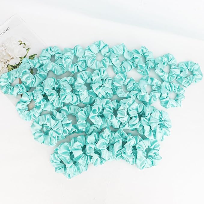 Silk Satin Scrunchies for Women Girls 36 PCS Hair Scrunchies Silk Satin Hair Ties for Thick Hair Bulk Hair Ties Hair Accessories