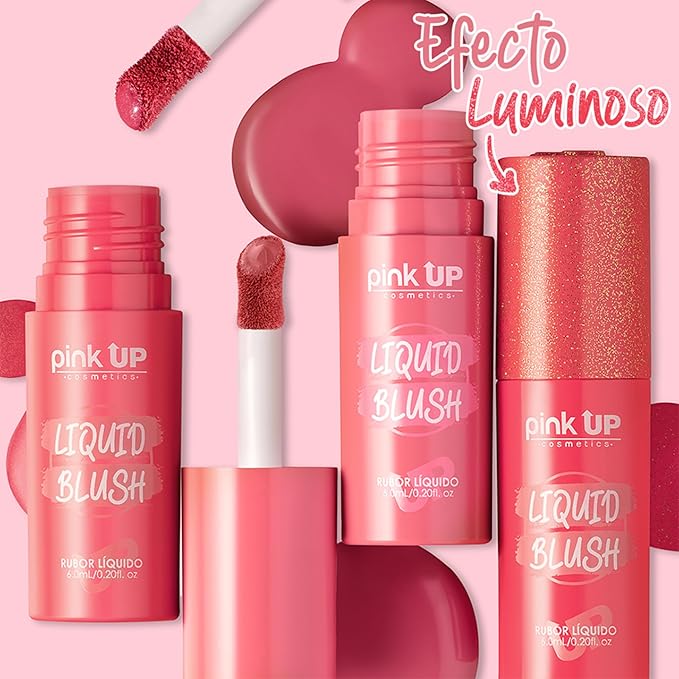 PINK UP | Liquid Blush | Long-Lasting Liquid Blush | Non-Greasy | Highly Pigmented | Suitable for All Skin Types | Matte Colors | Subtle Shimmer Highlights | Shade: Sunrise| 6ml | Model PKLB07