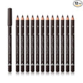12 Pcs Dark Brown Eyebrow Pencil Eyeliner Makeup，Soft Textured，Easy to Color，Waterproof，Long Lasting Eyebrow Tint Pen for Fills in Sparse Areas and Gaps Create a Natural Eye Brow