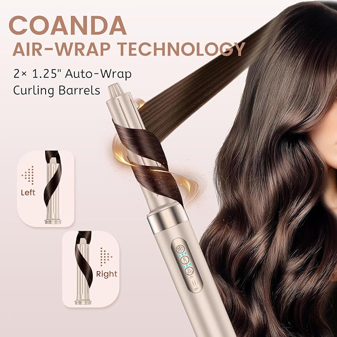 8-in-1 Hot Air Styler & Hair Dryer Brush Set, 110,000 RPM High-Speed Ionic Multi-Styler with Auto-Wrap Curlers, Diffuser, Volumizing & Thermal Brush for Fast Drying and a Smooth, Shiny Finish