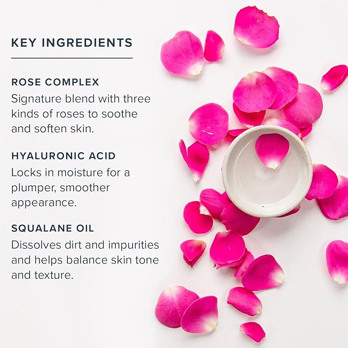 HERITAGE STORE Rosewater Facial Cleanser - Milk Face Wash Purifies and Nourishes w/Squalane, Rose Complex, Dry Skin to Combination Skin Care, Hypoallergenic, pH Balanced, Vegan, 60-Day Guarantee, 4oz