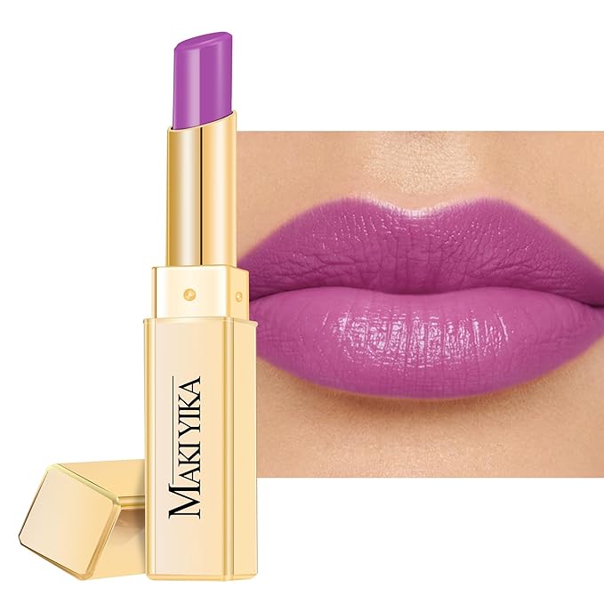 MAKI YIKA Moisture Purple Lipstick for Women Hydrate Tinted Lip Balm for Mother's Day Dry Cracked Lips Sheer Lipstick Lip Tinted Glossy Finish,MA065 Lavender